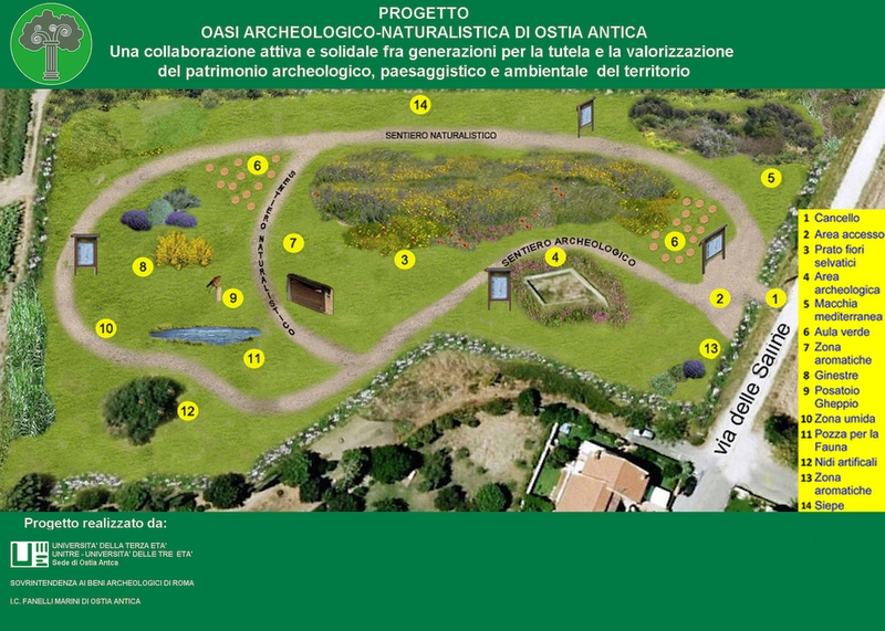 mappa area archeologico-naturalistica delle Saline